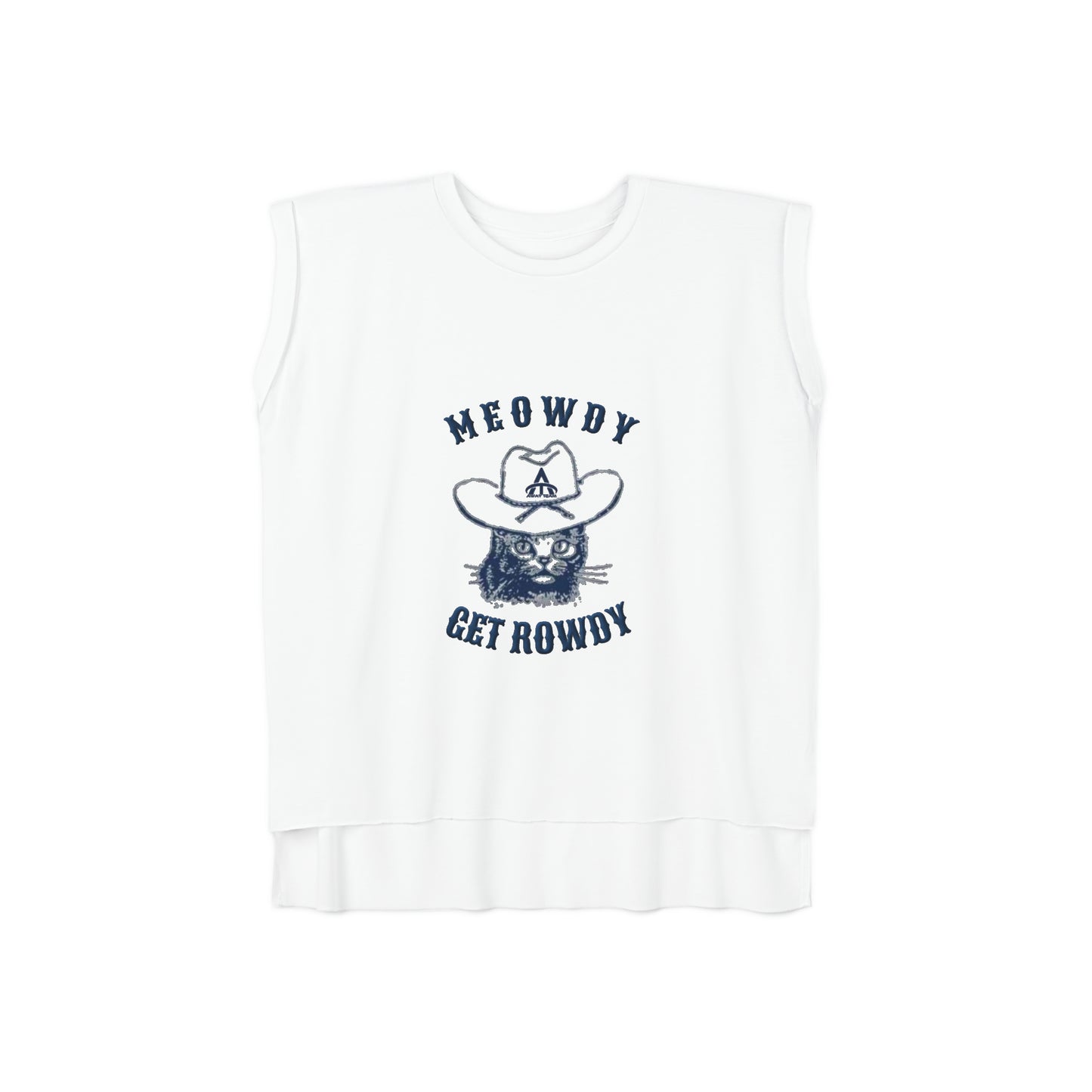 Women’s Meowdy Get Rowdy - Flowy Rolled Cuffs Muscle Tee