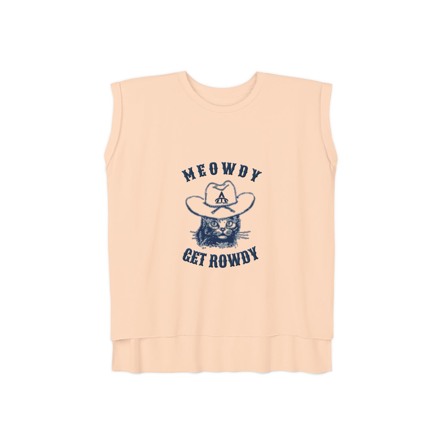 Women’s Meowdy Get Rowdy - Flowy Rolled Cuffs Muscle Tee