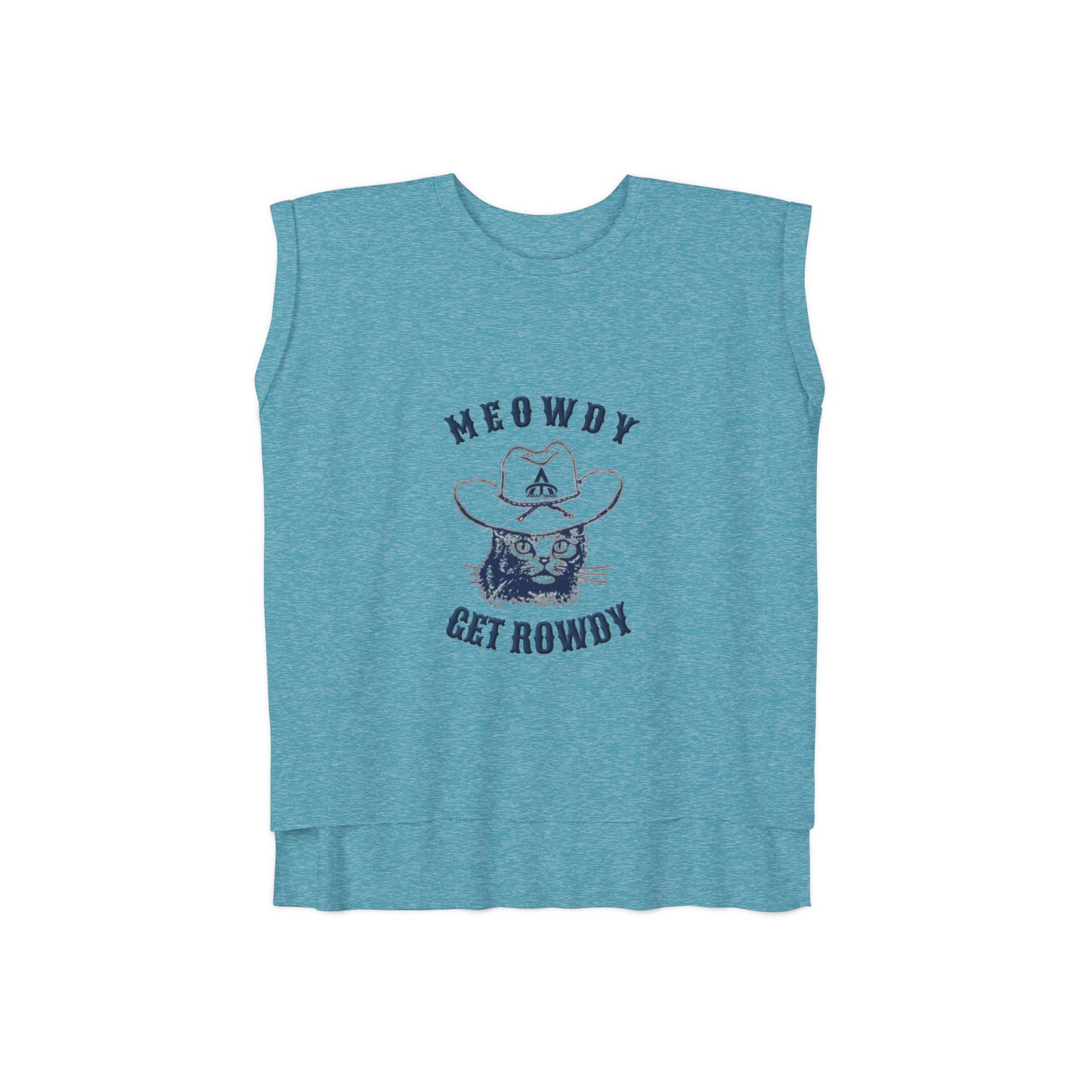 Women’s Meowdy Get Rowdy - Flowy Rolled Cuffs Muscle Tee