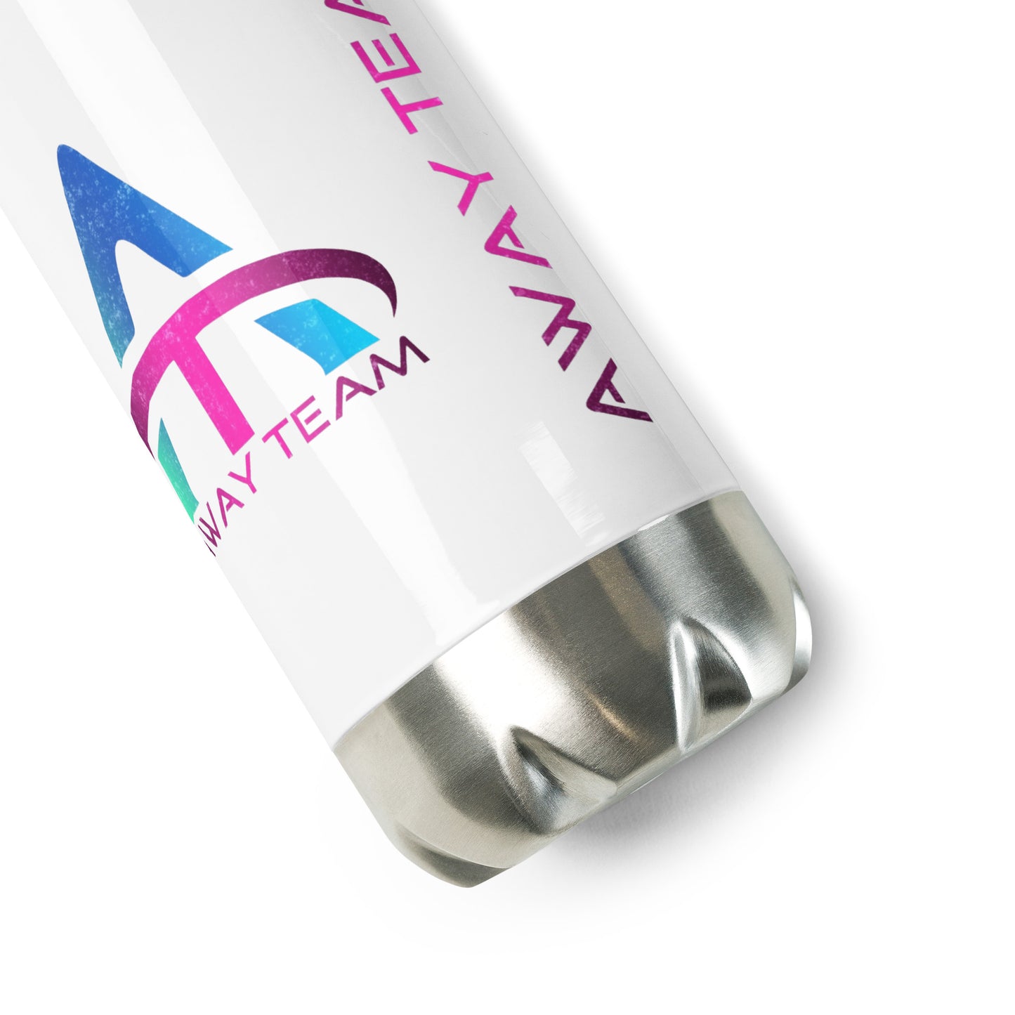 AT White Stainless Steel Water Bottle